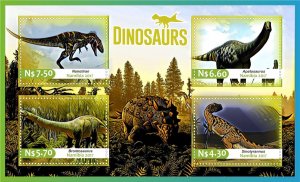 Stamps Dinosaurs 1+1 sheets perforated MNH** 2017 year