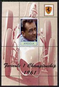 ANGOLA - 2000 - Ferrari,  Formula 1, Hill - Perf Min Sheet - M N H-Private Issue