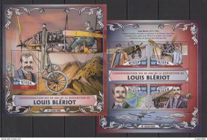 2016 Niger Transport Aviation Commemoration Louis Bleriot Kb+Bl ** St1843
