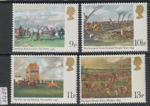 XG-V681 GB COM. '70 - Paintings, 1979 Horses, Sports, Derby MNH Set