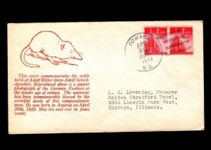 WWII Patriotic Hitler as Rat Birthday Cancel Coward SC Apr 20 1943 Cover 1c