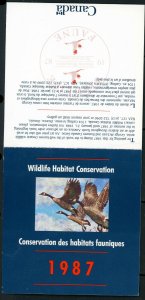 CANADA 1987 DUCK STAMP ARTIST SIGNED IN FOLDER AS ISSUED CANADA GEESE MCLEAN