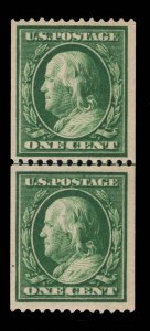 MOMEN: US STAMPS #348 LINE PAIR MINT OG VVVLH PSE CERT LOT #88879