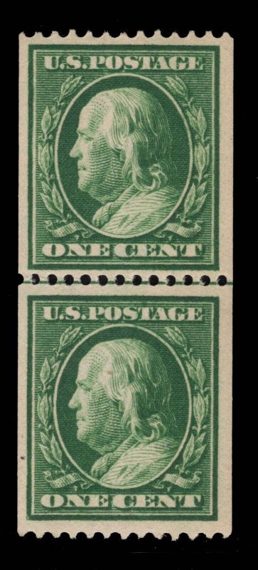 MOMEN: US STAMPS #348 LINE PAIR MINT OG VVVLH PSE CERT LOT #88879