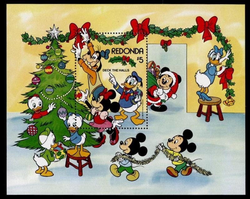 Redonda MIBK 22 MNH Christmas, Deck The Halls, Disney 