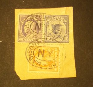 US #s 379,421,&F1 ON PIECE MADISON ,NY CXL