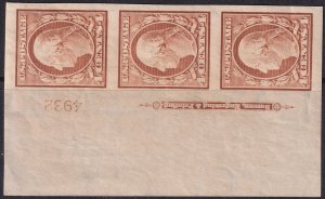 #346 Mint NH, XF, Plate number strip of 3, imprint (CV $130) (CV $25 - ID3061...