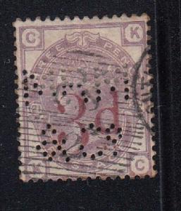 Great Britain Scott 94 Used perfin (Catalog Value $140.00)