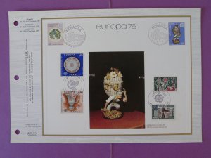 art ceramic Europa Cept 1976 joint issue France Monaco FDC folder CEF 347-1976