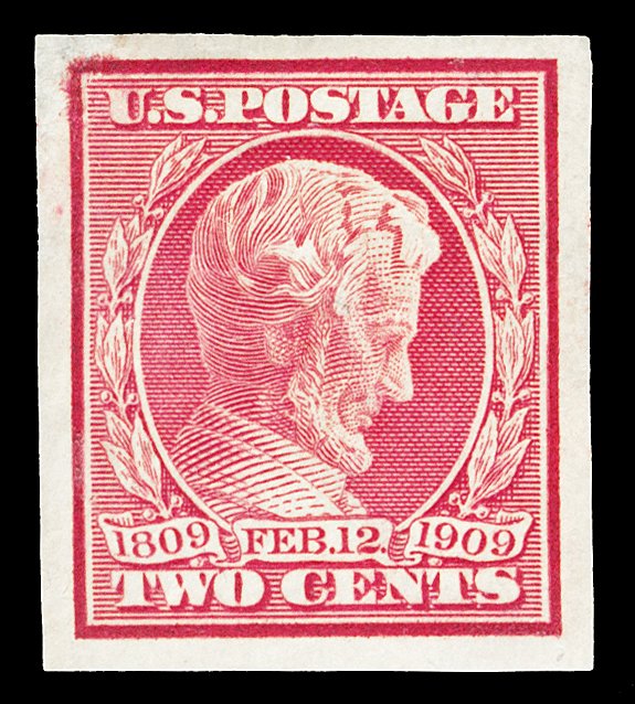 Scott 368 1909 2c Lincoln Imperf Mint VF OG HR Cat $12.50