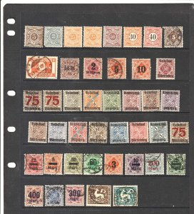 Germany - Wurttemberg Collection 1875-1920 43 Stamps Used and Unused