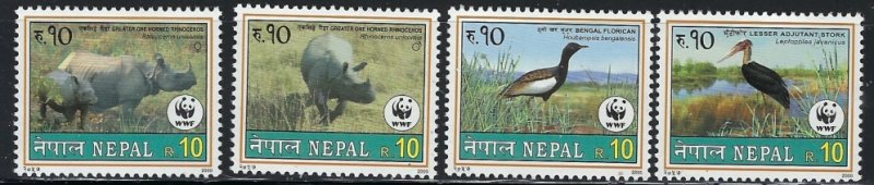 Nepal 682-85 MNH 2000 W.W.F. (an1950)