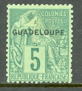 Guadeloupe 1891 French Colony 5¢ Green Stanley Gibbons #24 Mint  D897