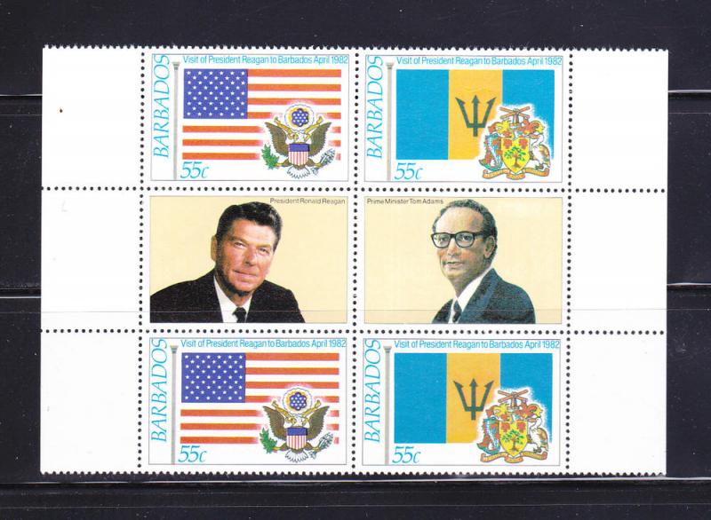 Barbados 584a Block MNH Flags (B)