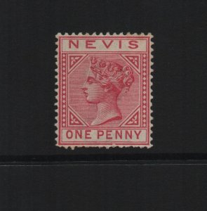 Nevis 1884 Sg27a 1d CA watermark - mounted mint