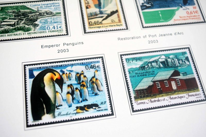 COLOR PRINTED TAAF: FRENCH ANTARCTICA 1955-2010 STAMP ALBUM PAGES (104 il.pages)