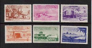 Liberia Scott # C71-76. 1953, air mail  MNH