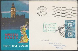 GB SCOTLAND 1966 4d Postage Due (2) on cover to Campbeltown.................D895