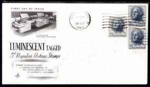 US 1213b,1213c,1229a George Washington Tagged Artcraft U/A FDC