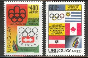 Uruguay Scott c404-405 MNH** 1975  airmail set