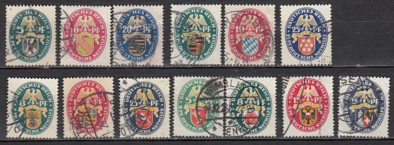 Germany - 1925/1929 Arms stamp lot (932)