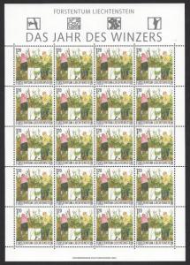 LIECHTENSTEIN 2003 1.20fr VITICULTURE Through The Seasons Sc 1256 SHEET 20 MNH