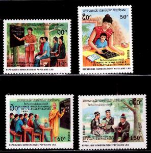 LAOS Scott 1005-1008 MNH** 1990 Literacy Year set