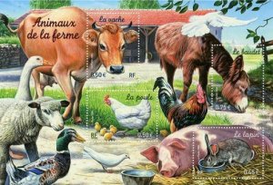 France 3021a Souvenir Sheet of 4 MNH - Farm Animals *