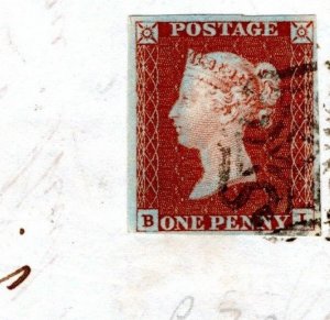 GB Ireland WATERFORD MX MALTESE CROSS 1d Red Large Cover Part 1843 X187