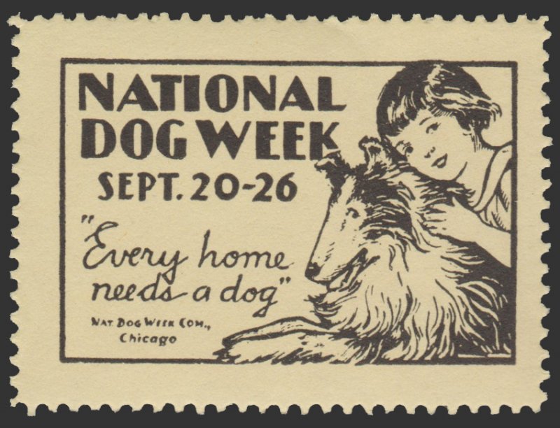 USA CINDERELLA STAMP 1936. NATIONAL DOG WEEK. UNUSED