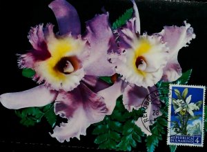 1957 San Marino Orchid Flowers on Postcard Vintage Old Postcard 13806-