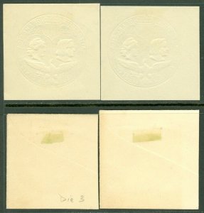 EDW1949SELL : USA 1893 Scott #U348-51 Cut Squares. Very Fine, Mint. Catalog $35.