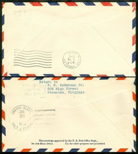 EDW1949SELL : NEW ZEALAND 4 nice First Flight Air Mail covers USA or Canton Isl