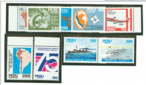 Peru #781-782/784-788/ Mint (NH) Single