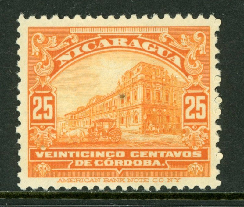 Nicaragua 1914 Cathedral 25¢ Orange Rotary Printing Mint M463