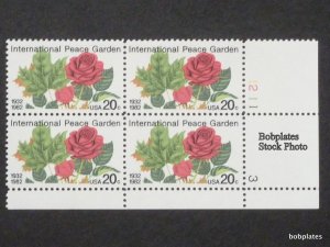 BOBPLATES #2014 Peace Garden Plate Block  F-VF NH DCV=$10~See Details for #s/Pos