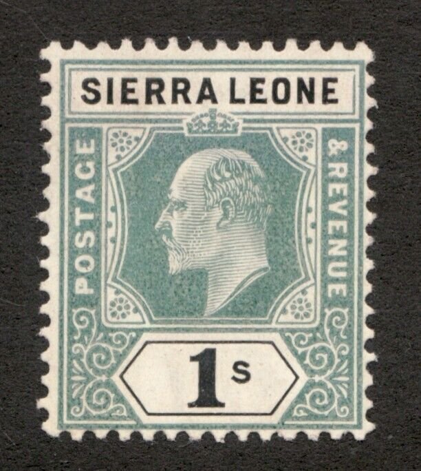 1904-05 Sierra Leone Sc# 86 - One Shilling, KVII. MH postage stamp Cv$8.50