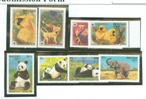 Bhutan #413-416/918/924-926 Mint (NH) Single (Complete Set) (Wildlife) (Wwf)