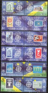Solomon Islands 2005 50 Years of Europa CEPT stamps Set of 12 (6 Pairs) MNH