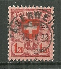 1924 Switzerland 201  1.20Fr Coat of Arms used