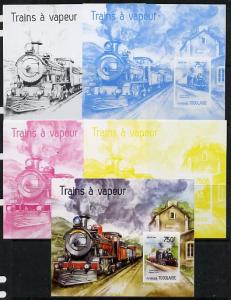 Togo 2014 Steam Locomotives imperf s/sheet D - the set of...