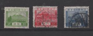 Japan   Scott#  194, 195, 196   used   singles