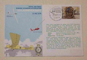 GREAT BRITAIN GLIDER FLIGHT 1974 CACHETED