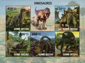 Dinosaurs Stamp Iguanodon Triceratops Prorsus Stegosaurus S/S MNH #4593-4597