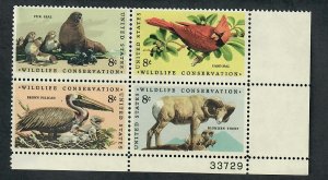 1464 - 1467 Wildlife Conservation MNH Plate Block LR