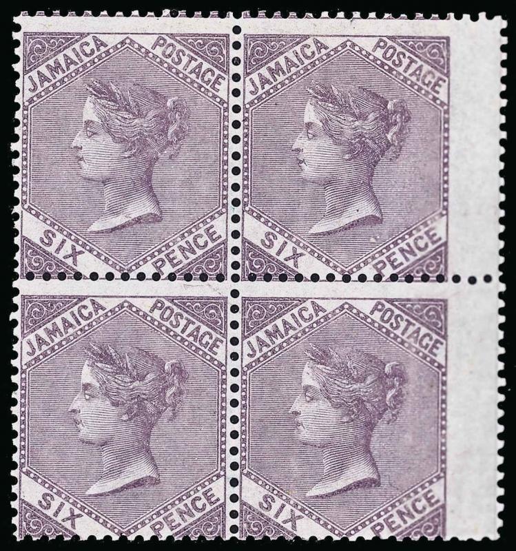 Jamaica Scott 5b Gibbons 5a Block of Stamps