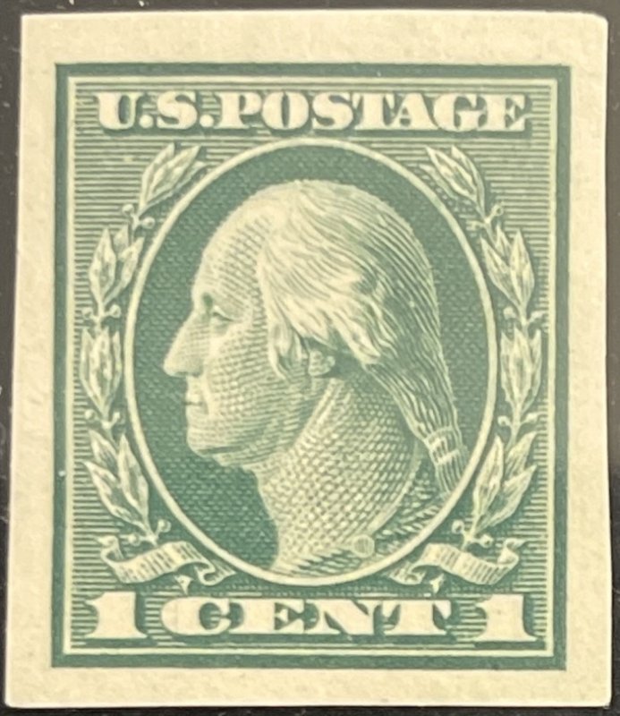 Scott #481 1916 1¢ G. Washington unwatermarked flat plate imperf. MNH OG F/VF