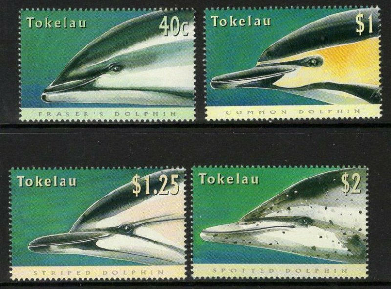 TOKELAU ISLANDS SG246/9 1996 DOLPHINS MNH 