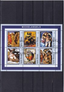 SA32a Guinea Bissau 2001 Michelangelo Paintings used sheet cinderella