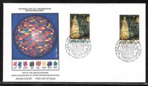 United Nations NY 346-347 Bulgarian Mural WFUNA Cachet FDC First Day Cover